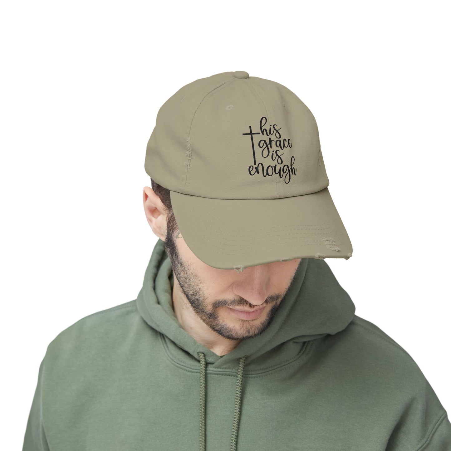 Distressed Cap - 'This Grace is Enough' Inspirational Hat