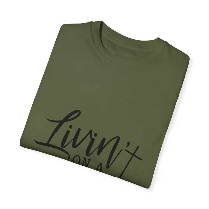 Livin' on a Prayer Unisex Garment-Dyed T-Shirt - Comfortable Casual Tee for Music Lovers