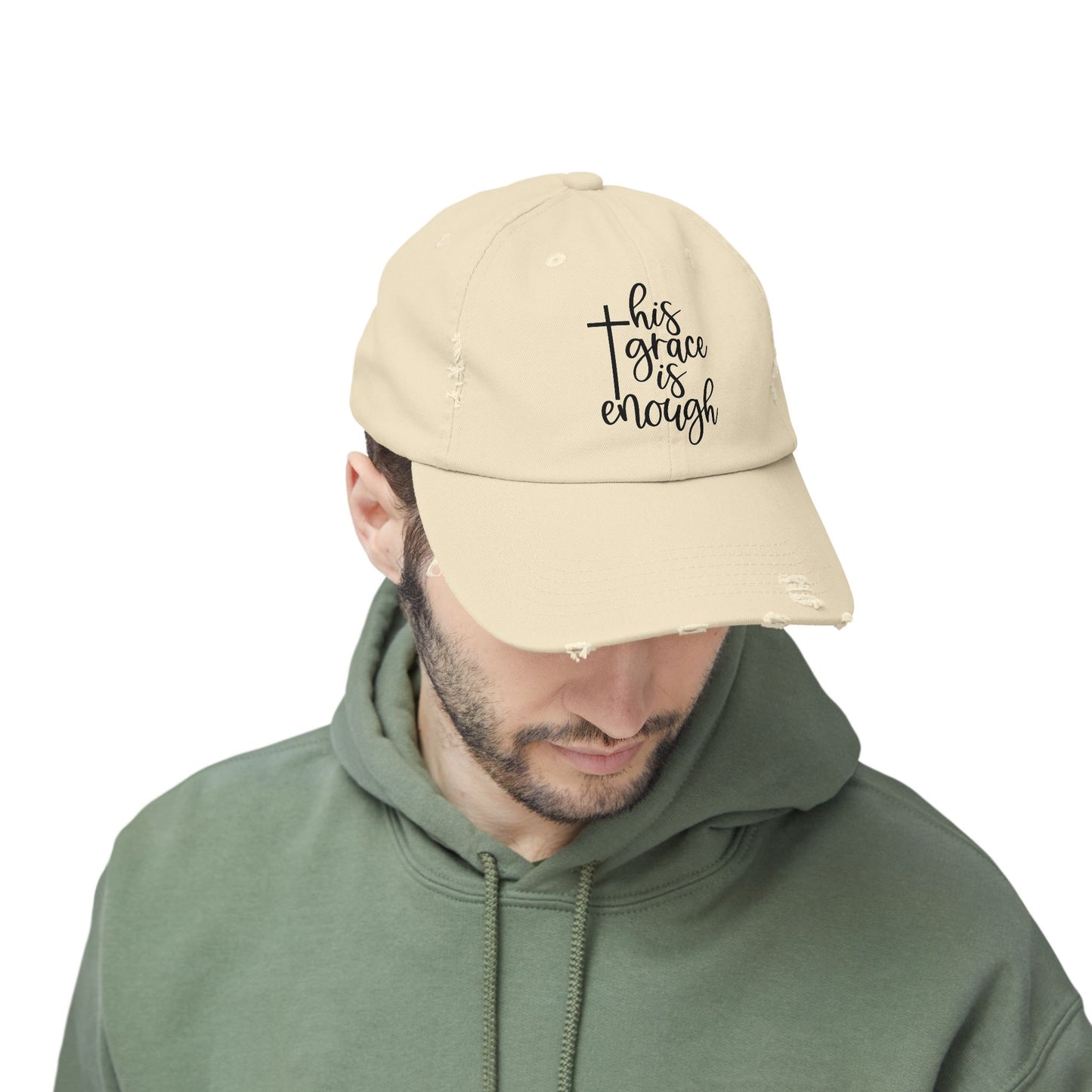 Distressed Cap - 'This Grace is Enough' Inspirational Hat