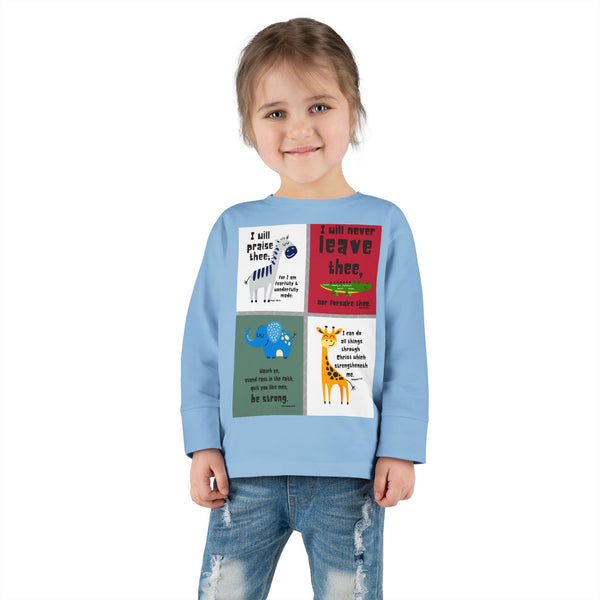 Inspirational Toddler Long Sleeve Tee - Cute Animal Design