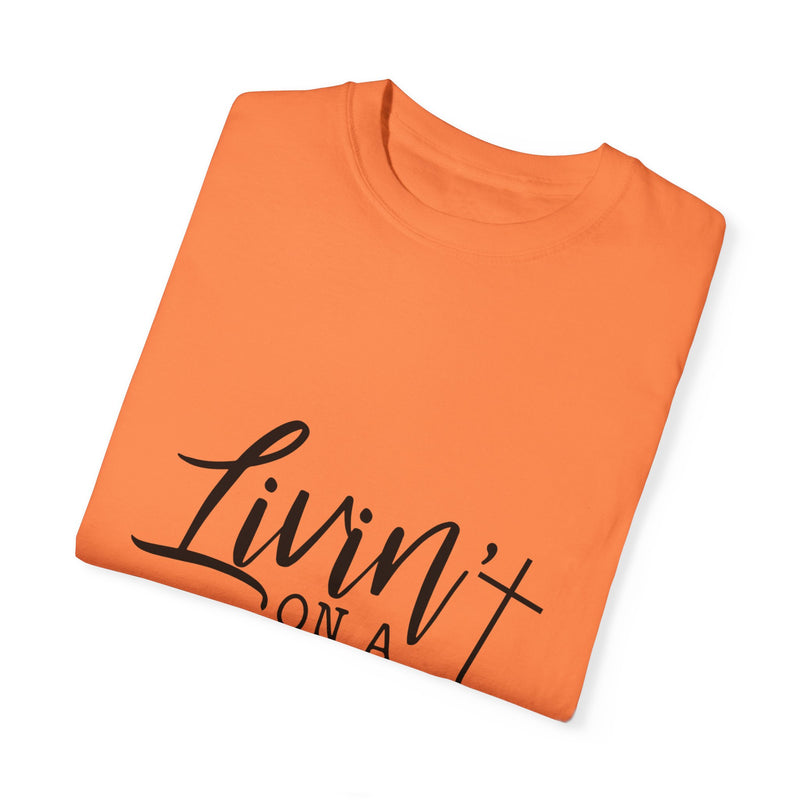 Livin' on a Prayer Unisex Garment-Dyed T-Shirt - Comfortable Casual Tee for Music Lovers