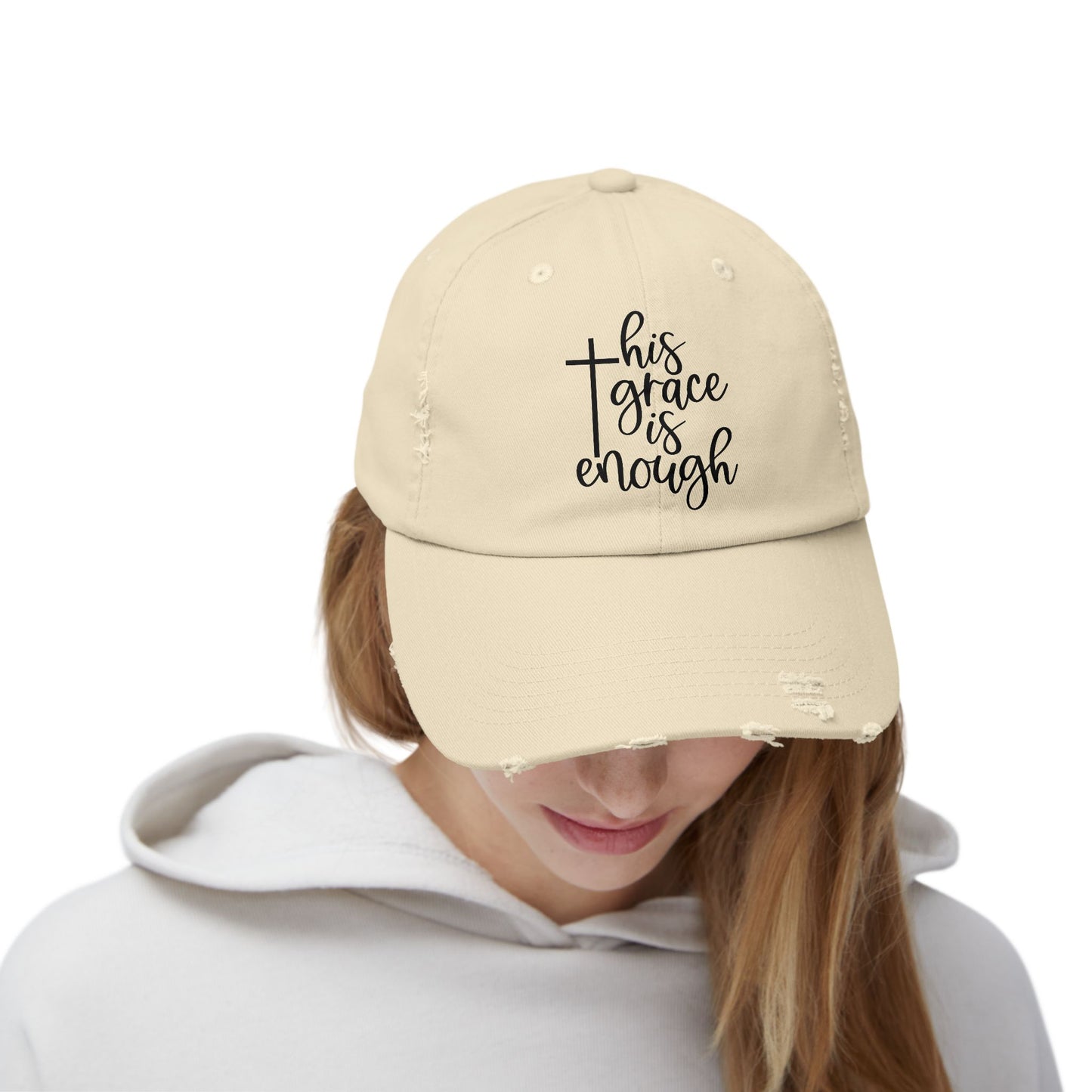 Distressed Cap - 'This Grace is Enough' Inspirational Hat