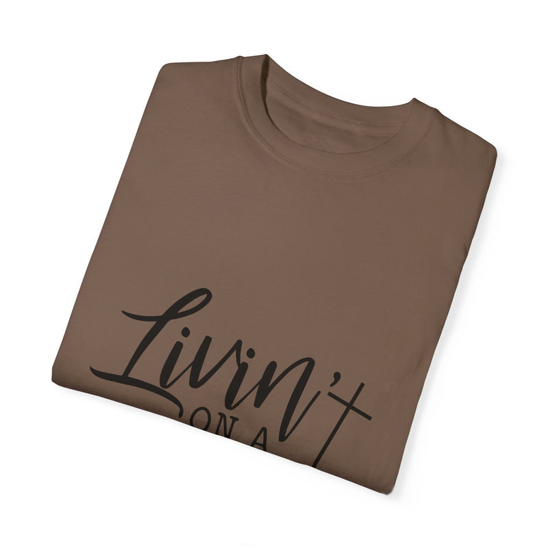 Livin' on a Prayer Unisex Garment-Dyed T-Shirt - Comfortable Casual Tee for Music Lovers
