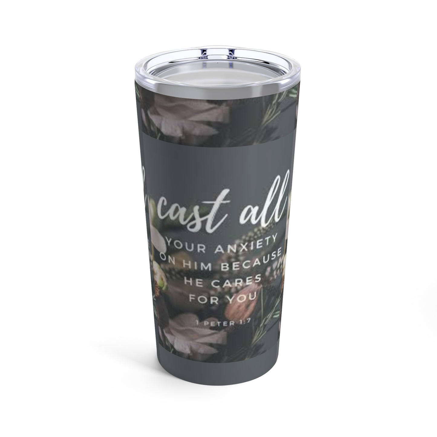 Biblical scripture 20oz Tumbler - Cast all anxiety