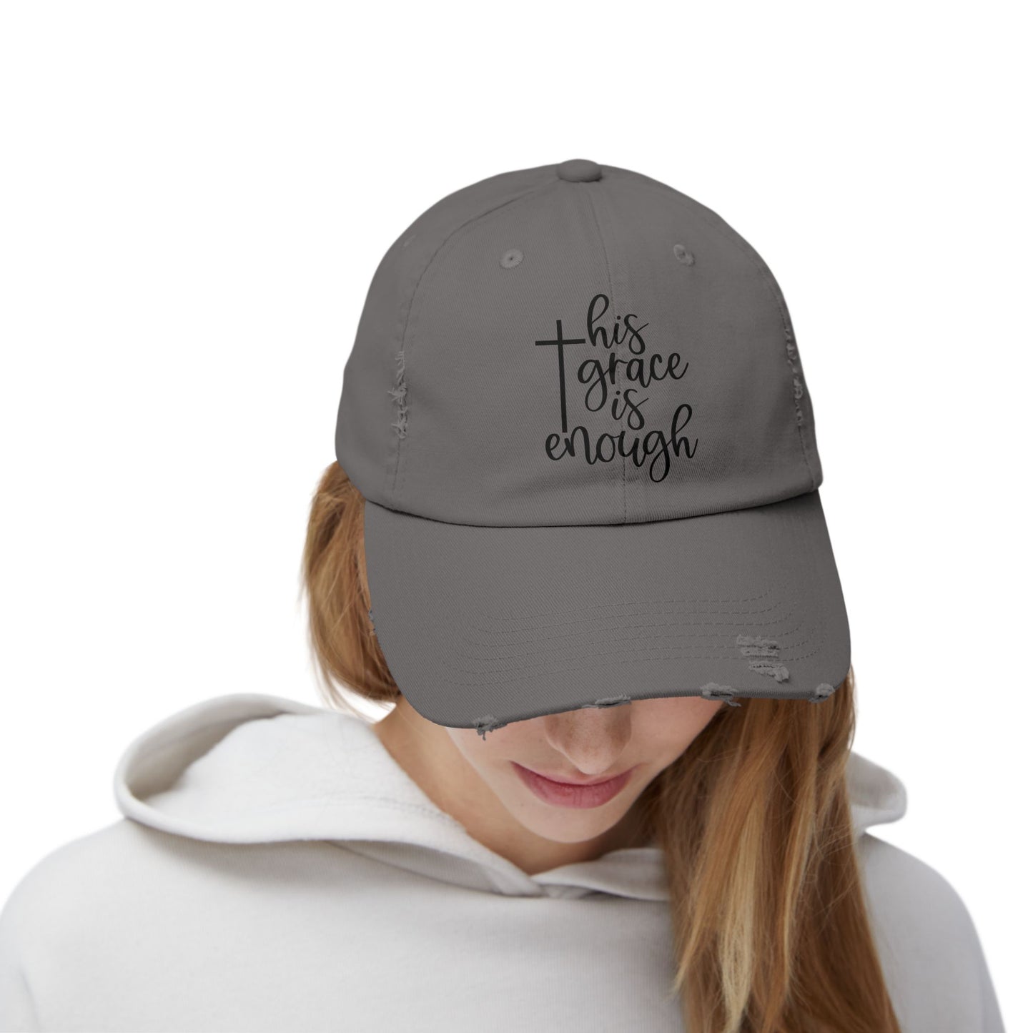 Distressed Cap - 'This Grace is Enough' Inspirational Hat