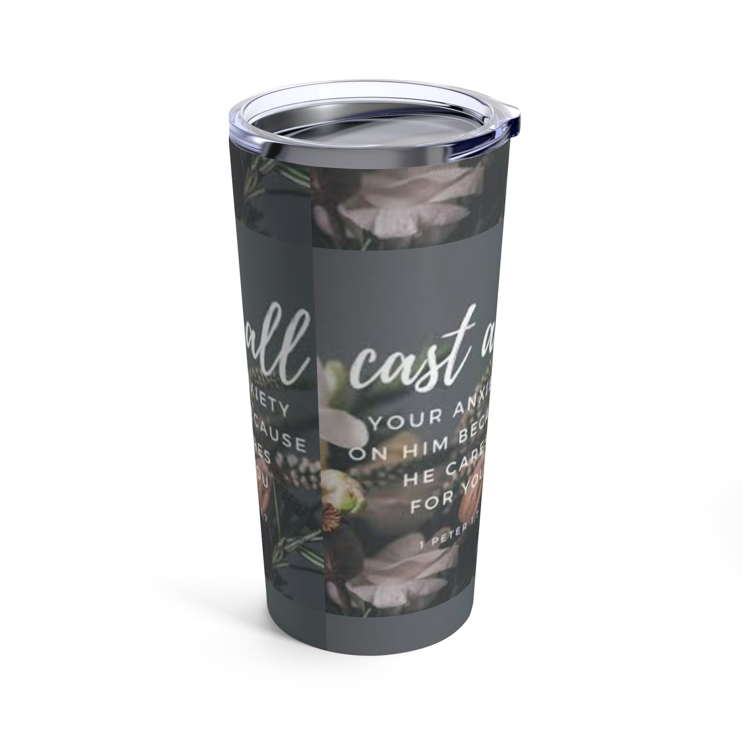 Biblical scripture 20oz Tumbler - Cast all anxiety