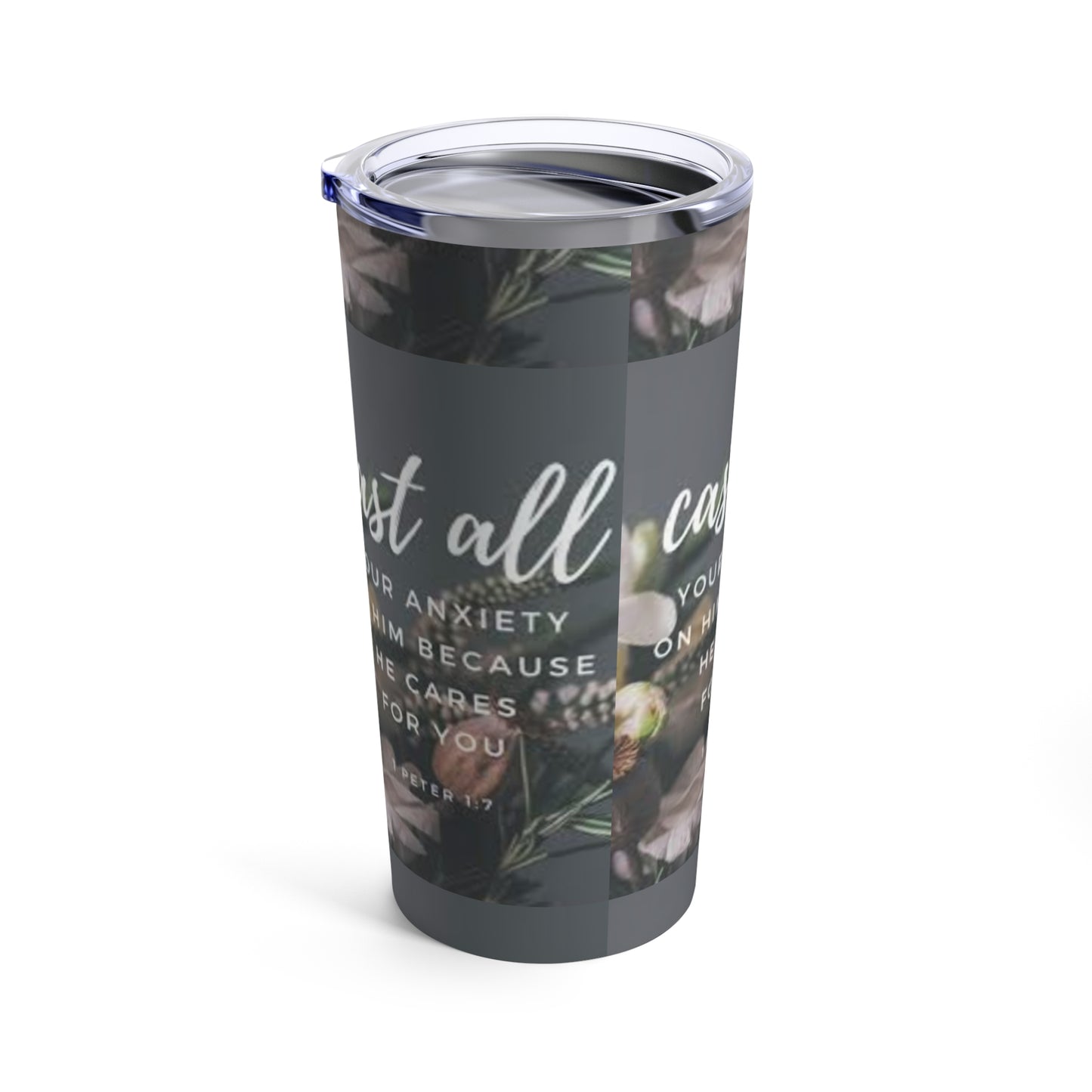 Biblical scripture 20oz Tumbler - Cast all anxiety