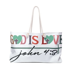 Weekender Bag - 'God is Love' Inspirational Design for Travel & Everyday Use