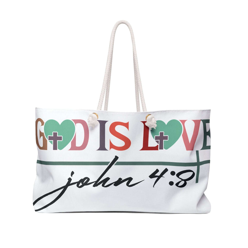 Weekender Bag - 'God is Love' Inspirational Design for Travel & Everyday Use