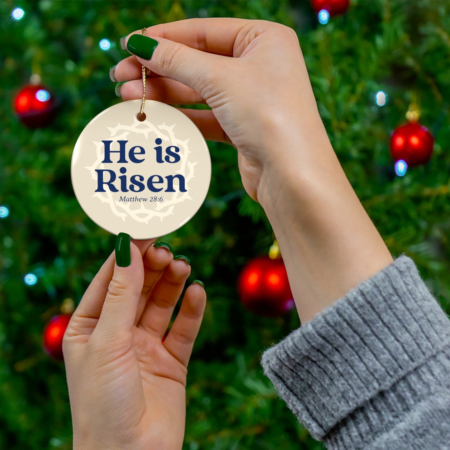 'He is Risen' ornament