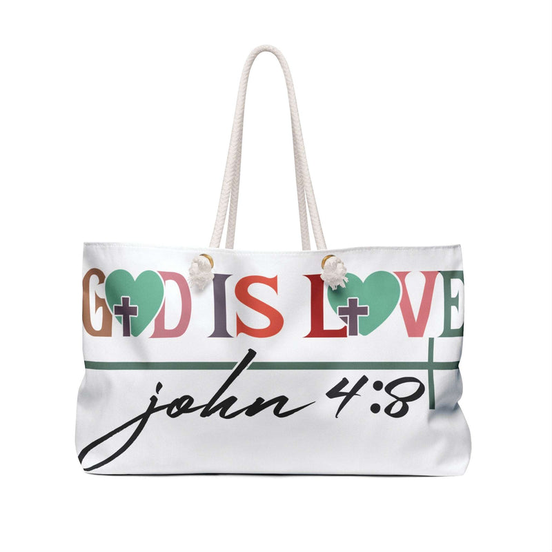 Weekender Bag - 'God is Love' Inspirational Design for Travel & Everyday Use