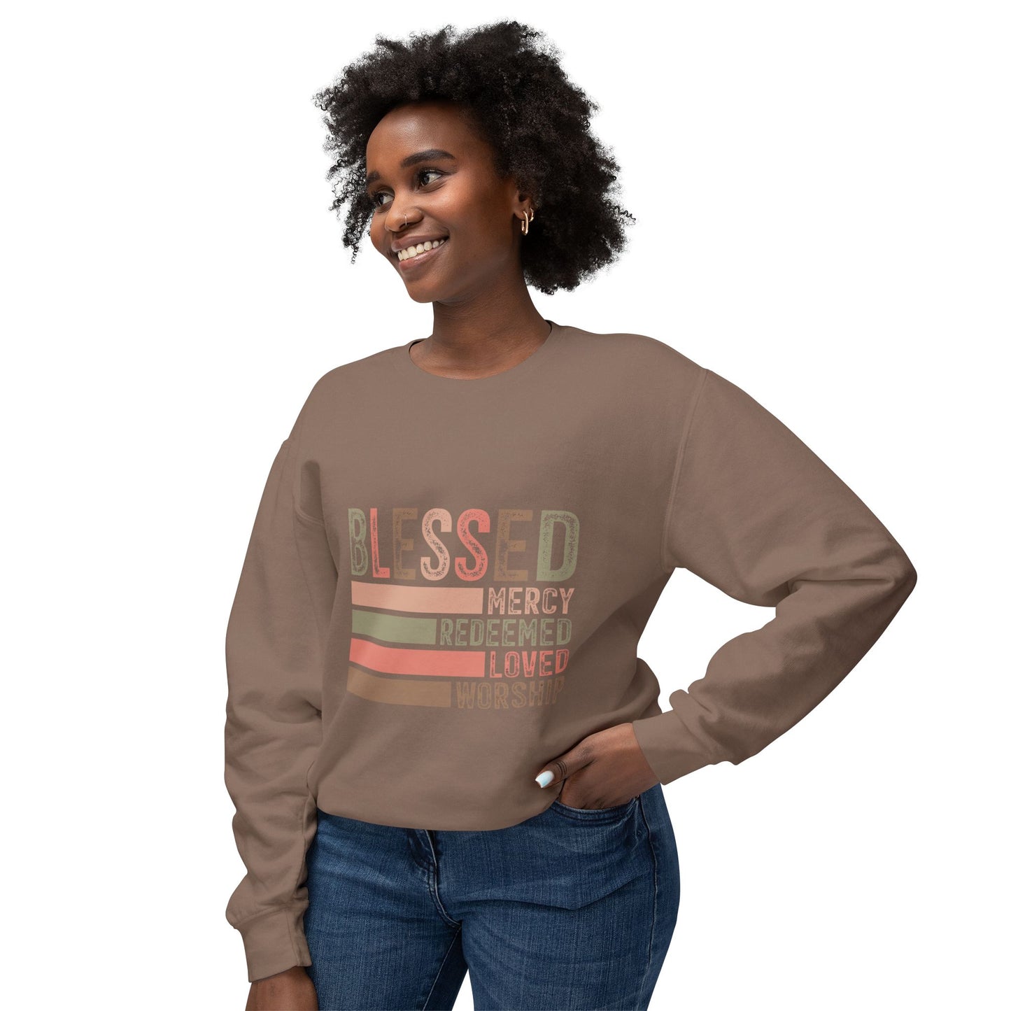 Blessed Crewneck Sweatshirt - Unisex Lightweight Casual Wear with Faith-Inspired Design