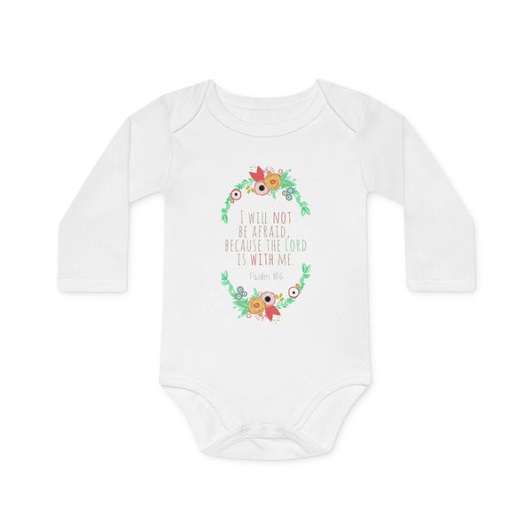Organic Baby Bodysuit - Faith-Based Design 'I Will Not Be Afraid' - Perfect for New Parents