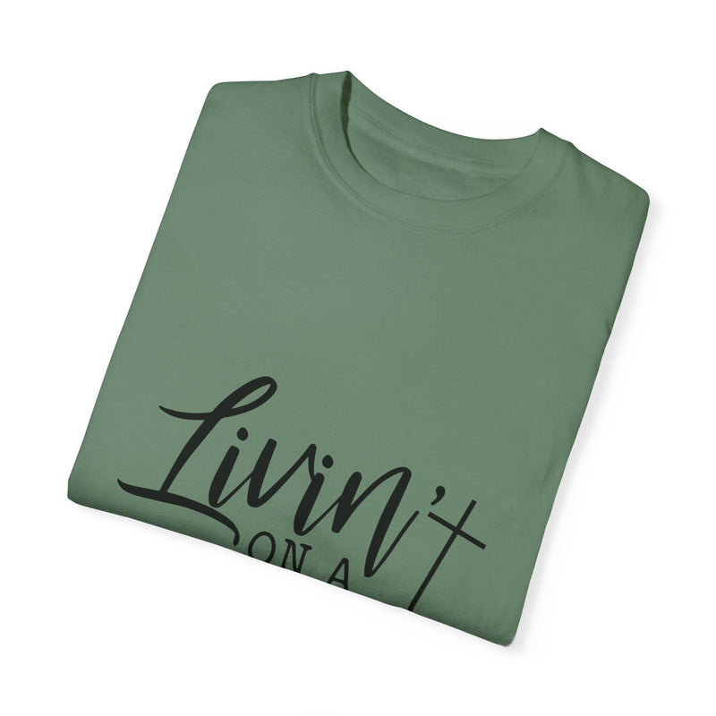 Livin' on a Prayer Unisex Garment-Dyed T-Shirt - Comfortable Casual Tee for Music Lovers