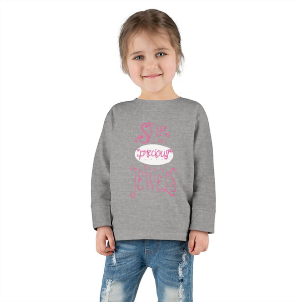 Toddler Long Sleeve Tee - "She is More Precious Than Jewels"