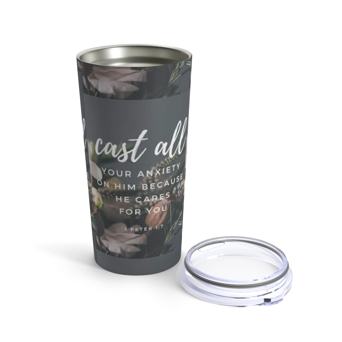 Biblical scripture 20oz Tumbler - Cast all anxiety