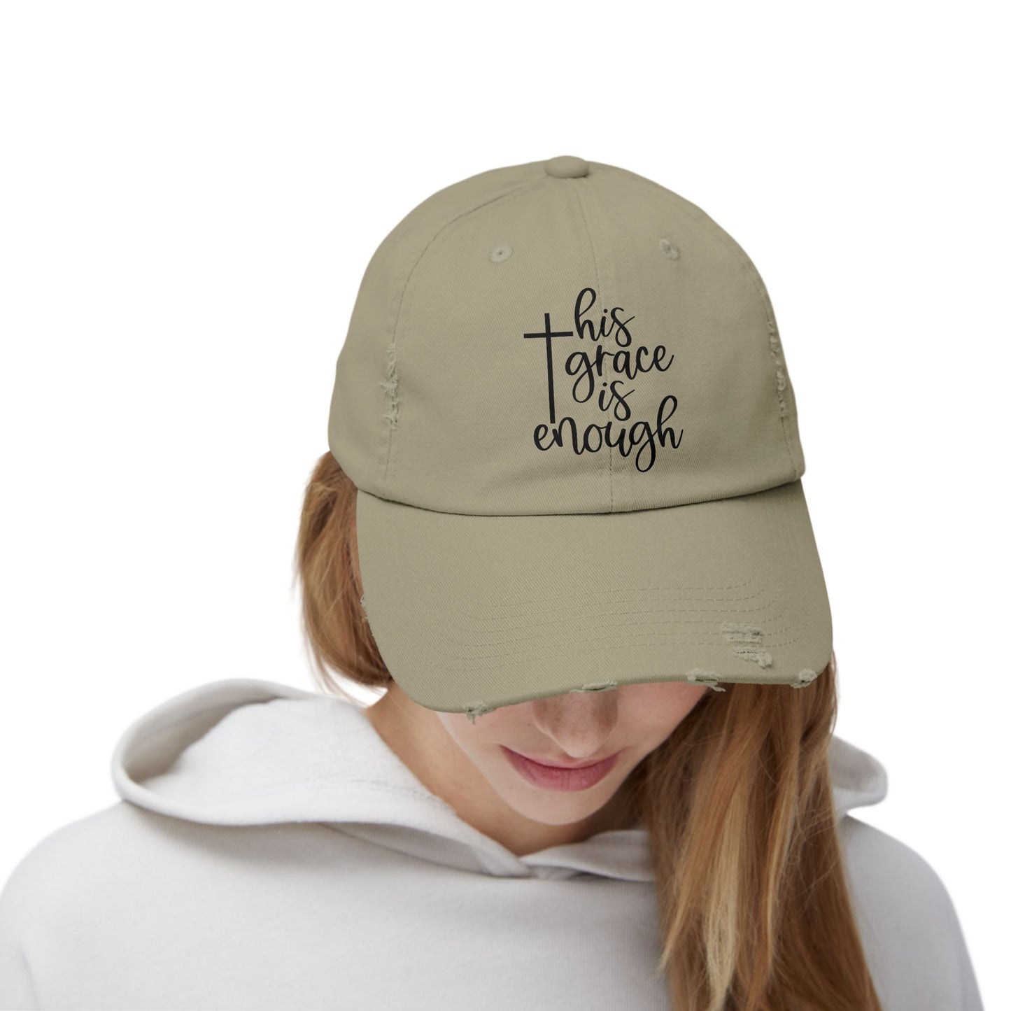 Distressed Cap - 'This Grace is Enough' Inspirational Hat