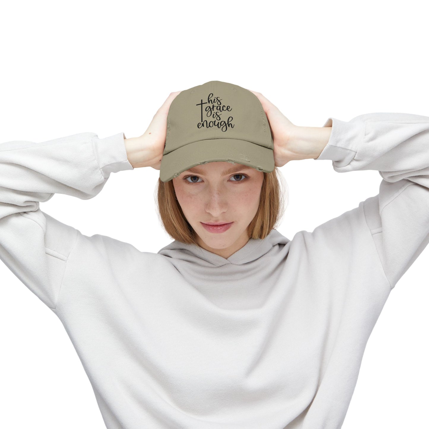 Distressed Cap - 'This Grace is Enough' Inspirational Hat