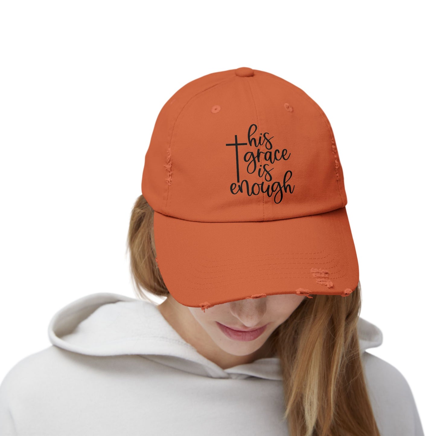 Distressed Cap - 'This Grace is Enough' Inspirational Hat