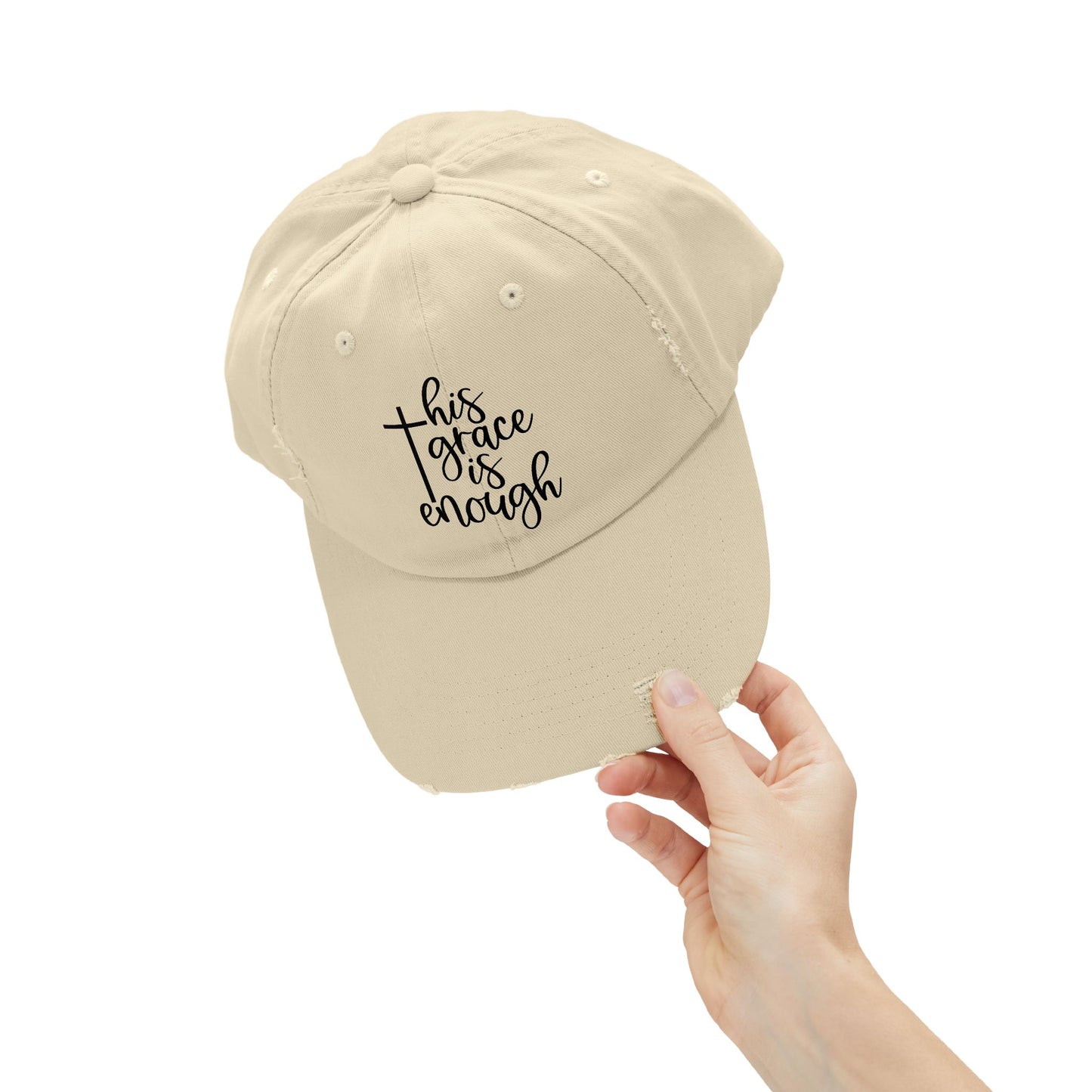 Distressed Cap - 'This Grace is Enough' Inspirational Hat