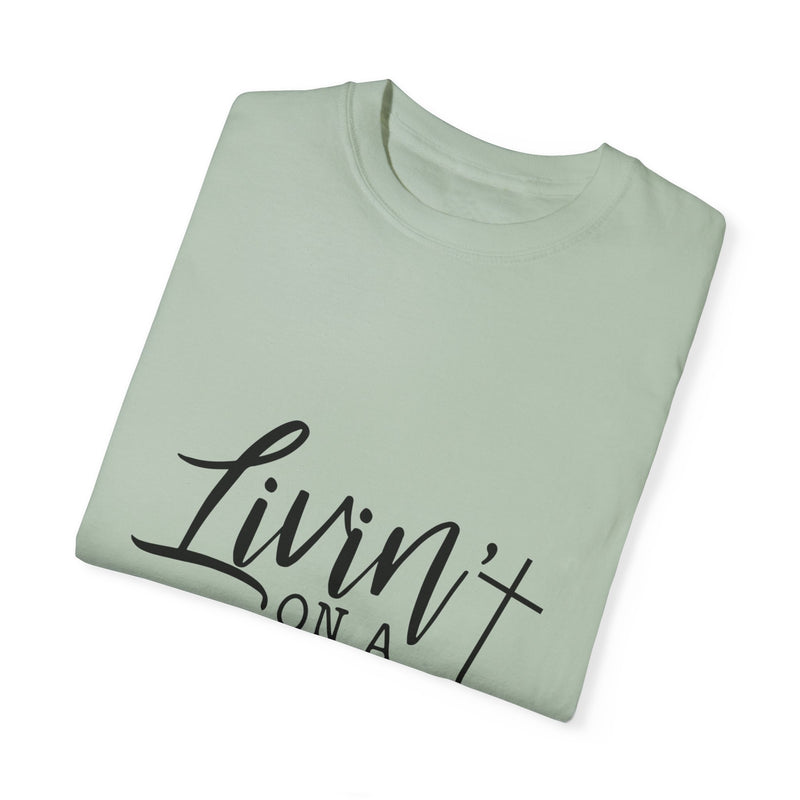 Livin' on a Prayer Unisex Garment-Dyed T-Shirt - Comfortable Casual Tee for Music Lovers
