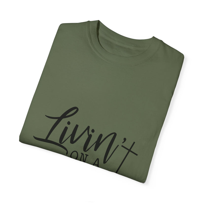 Livin' on a Prayer Unisex Garment-Dyed T-Shirt - Comfortable Casual Tee for Music Lovers