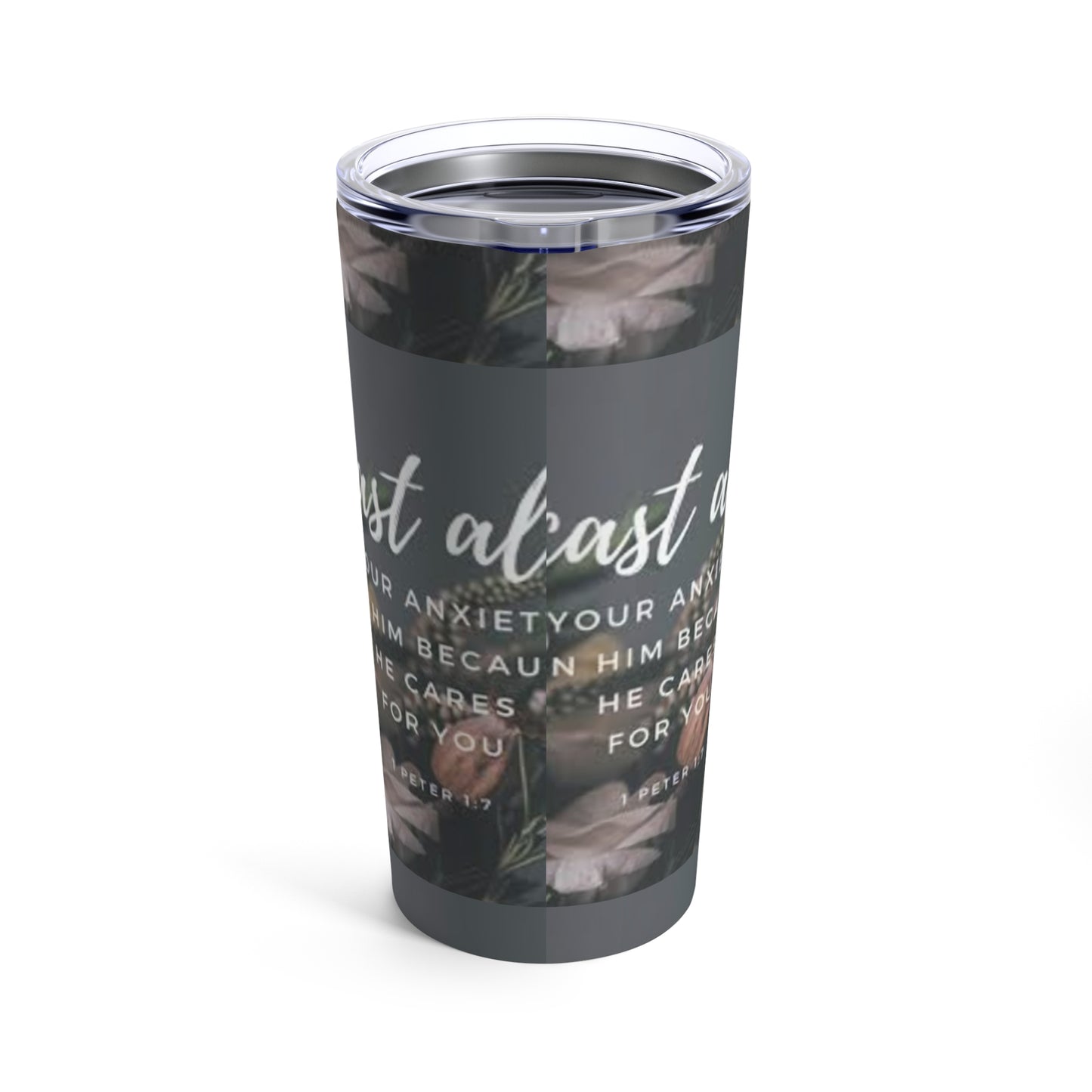 Biblical scripture 20oz Tumbler - Cast all anxiety