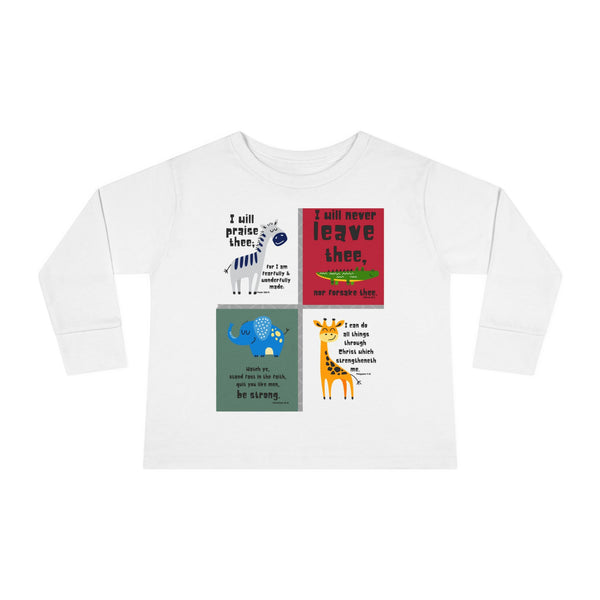 Inspirational Toddler Long Sleeve Tee - Cute Animal Design