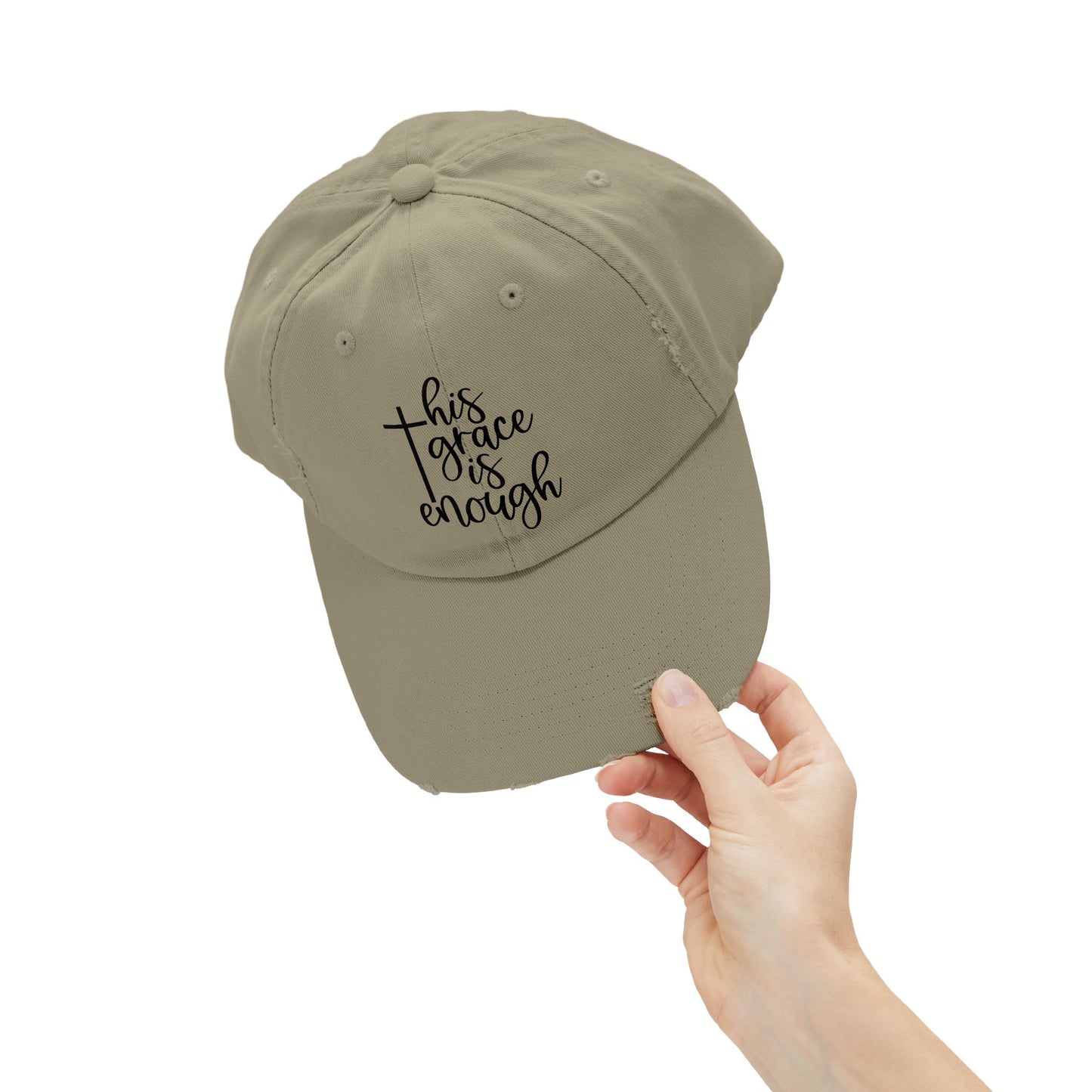 Distressed Cap - 'This Grace is Enough' Inspirational Hat